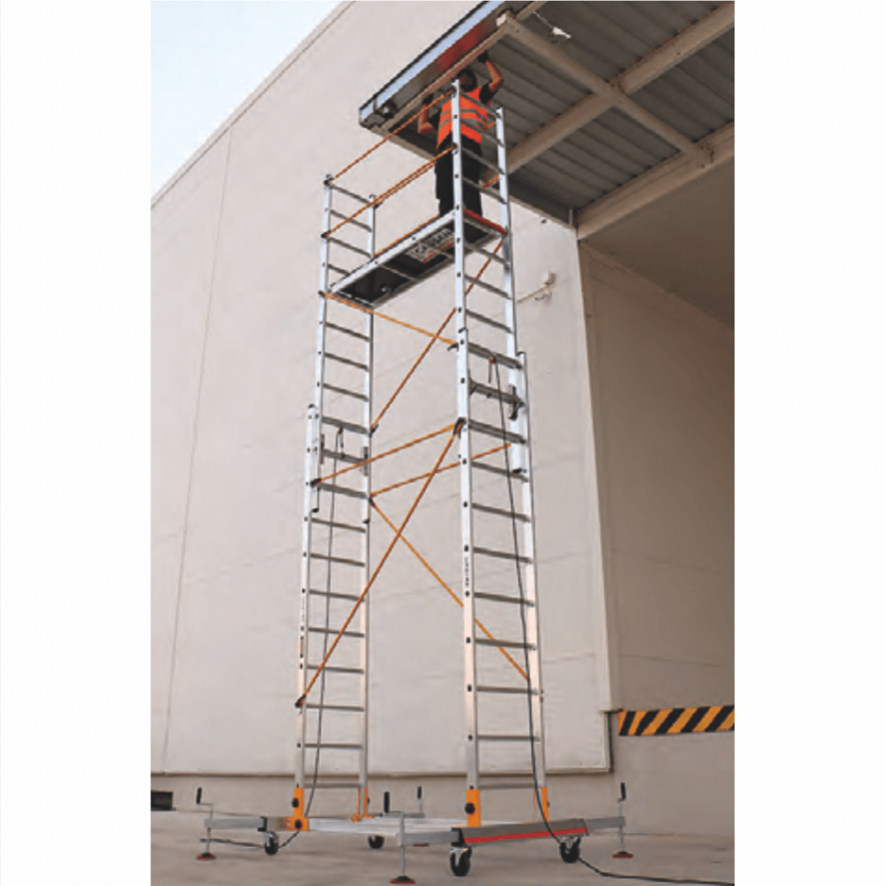 Schela mobila profesionala din aluminiu Condor TeleSM 640, inaltime maxima de lucru 6.71 m [2]