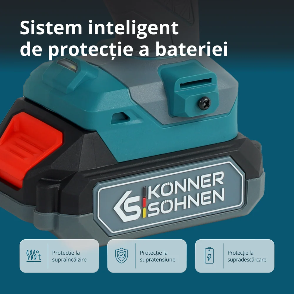 Set Master fara fir Konner & Sohnen KS ID20V-60 KIT 74 - Masina de gaurit si insurubat cu percutie 20 V + Set 74 accesorii [8]