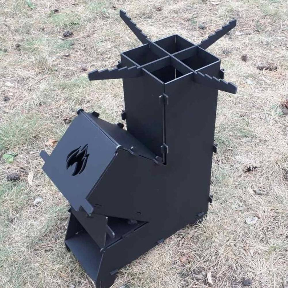 Soba cu pirostrie pentru camping VivaTechnix KRO-1147, dimensiune 570 x 355 x 136 mm, demontabila, faras inclus [3]
