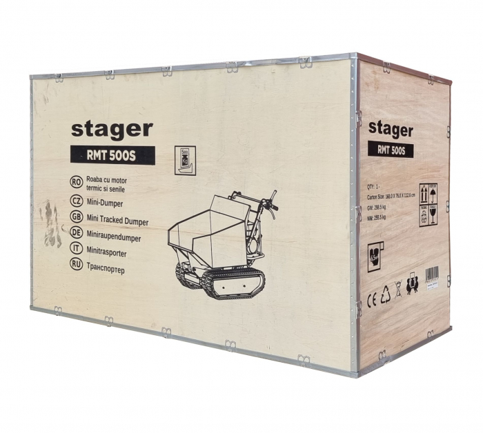 Roaba cu motor Stager RMT500S, 6.5 CP, benzina, 3+1 viteze, senile, capacitate incarcare 500 kg [8]