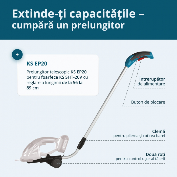 Stalp de extensie telescopic pentru trimmer KS EP20 [2]