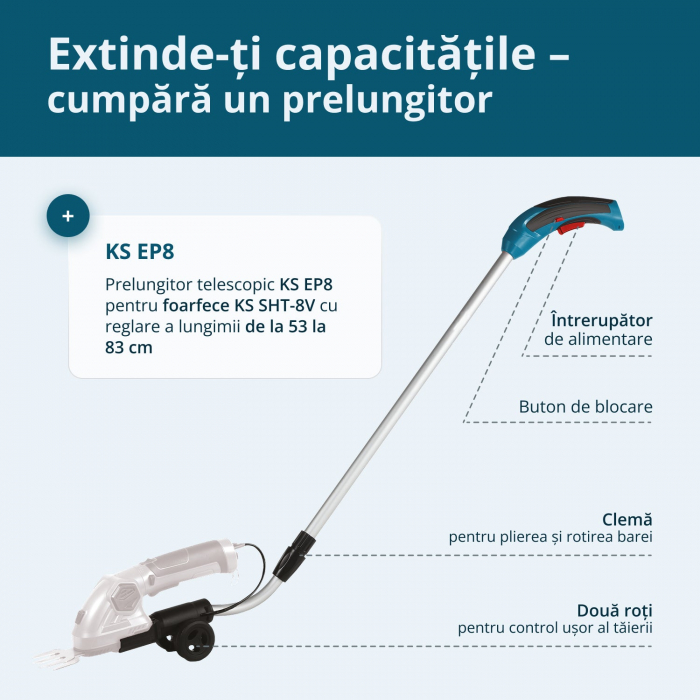 Stalp de extensie telescopic pentru trimmer KS EP8 [2]
