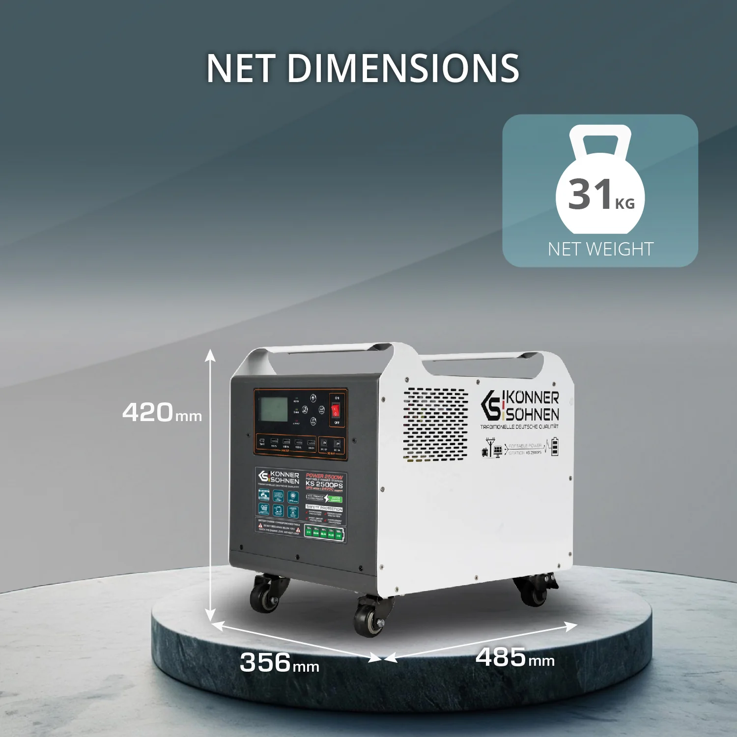 Statie de incarcare Konner & Sohnen KS 2500PS, 2500 W, baterie LiFePo4 100 Ah, 2560 Wh [11]