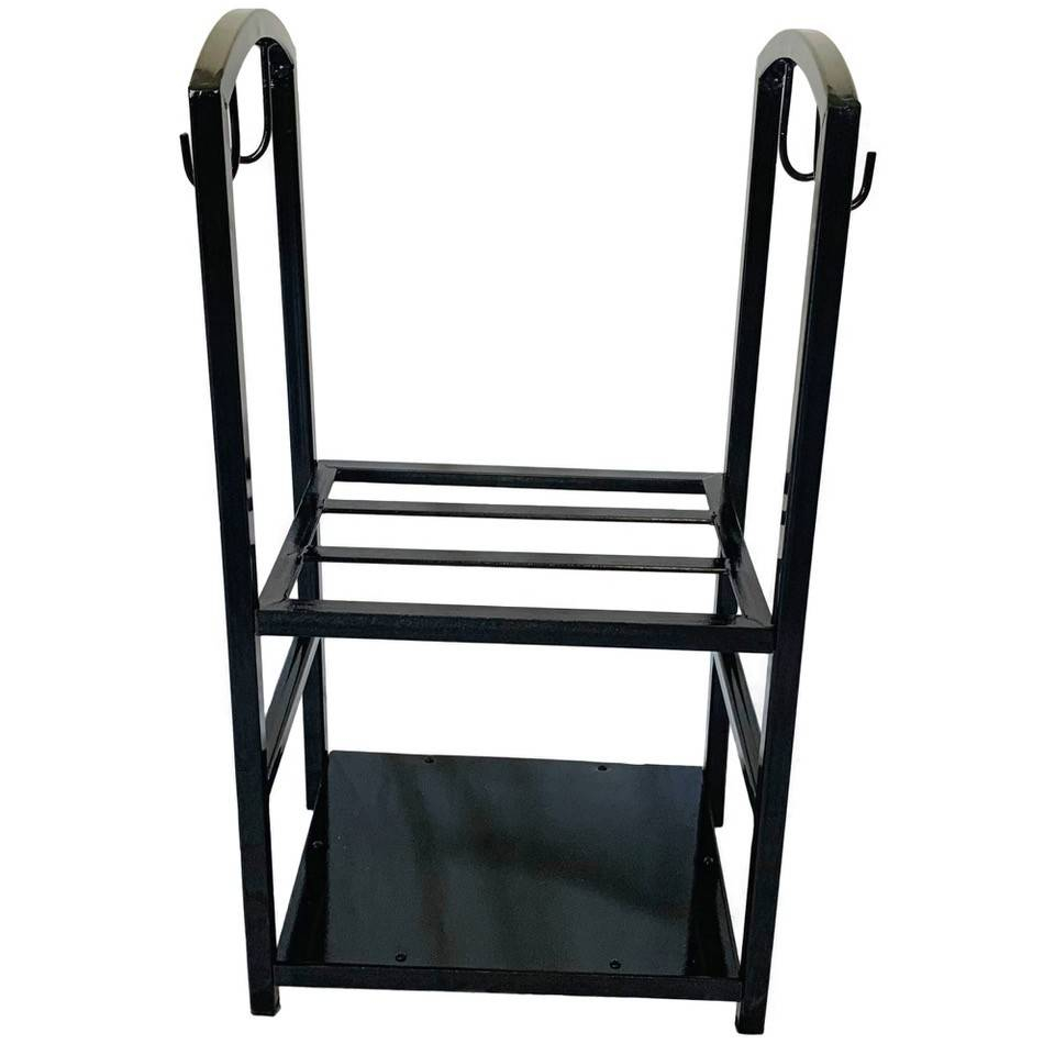 Suport pentru lemne cu 2 polite, VivaTechnix VMD-1027, Metal, Negru, 40 x 30 x 74 cm [2]