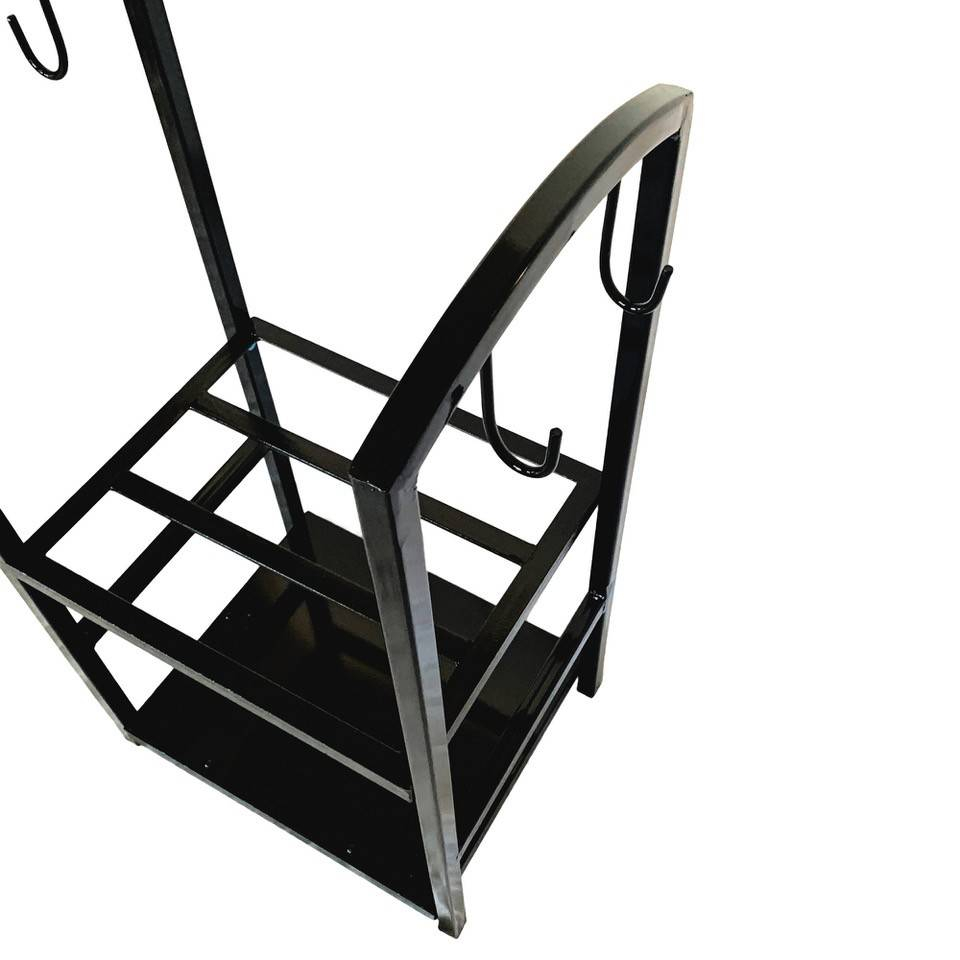Suport pentru lemne cu 2 polite, VivaTechnix VMD-1027, Metal, Negru, 40 x 30 x 74 cm [4]
