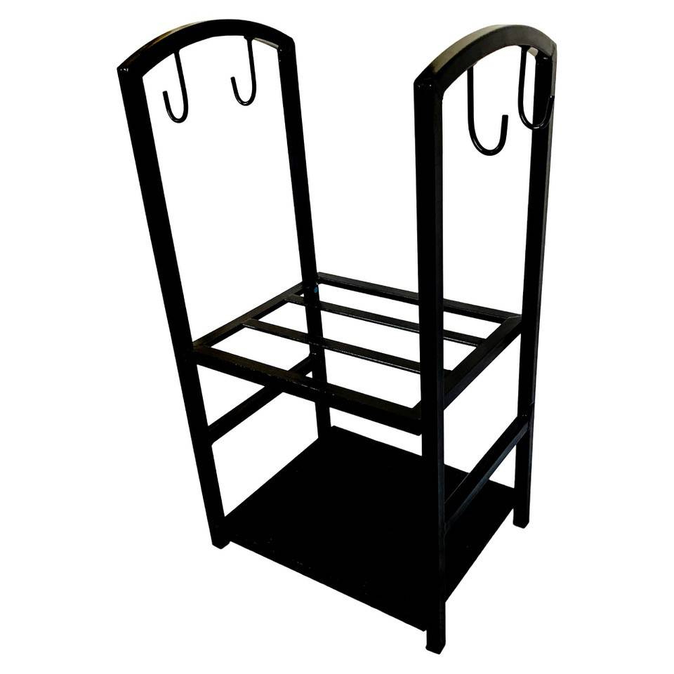 Suport pentru lemne cu 2 polite, VivaTechnix VMD-1027, Metal, Negru, 40 x 30 x 74 cm [3]