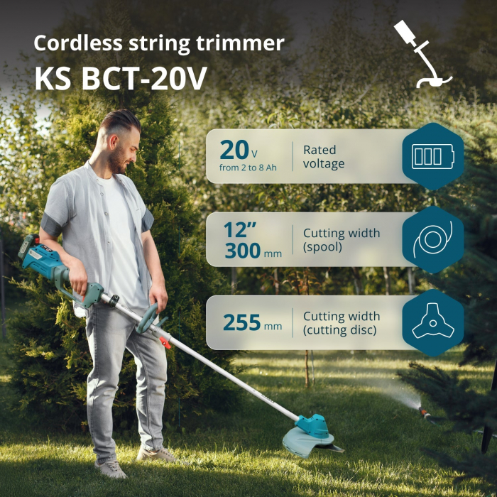 Trimmer de tuns iarba cu acumulator KS BCT-20V [2]