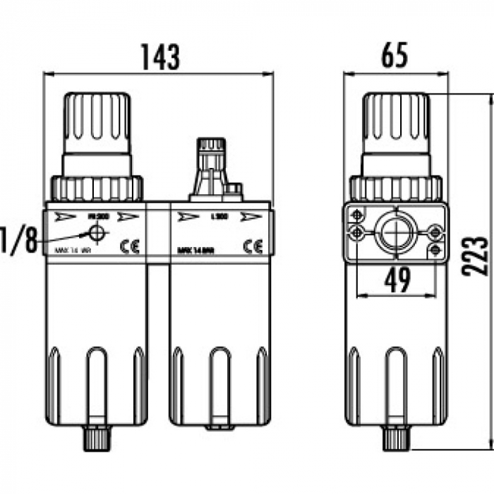 Unitate de tratare aer GAV FRL-200, 1/2" [2]