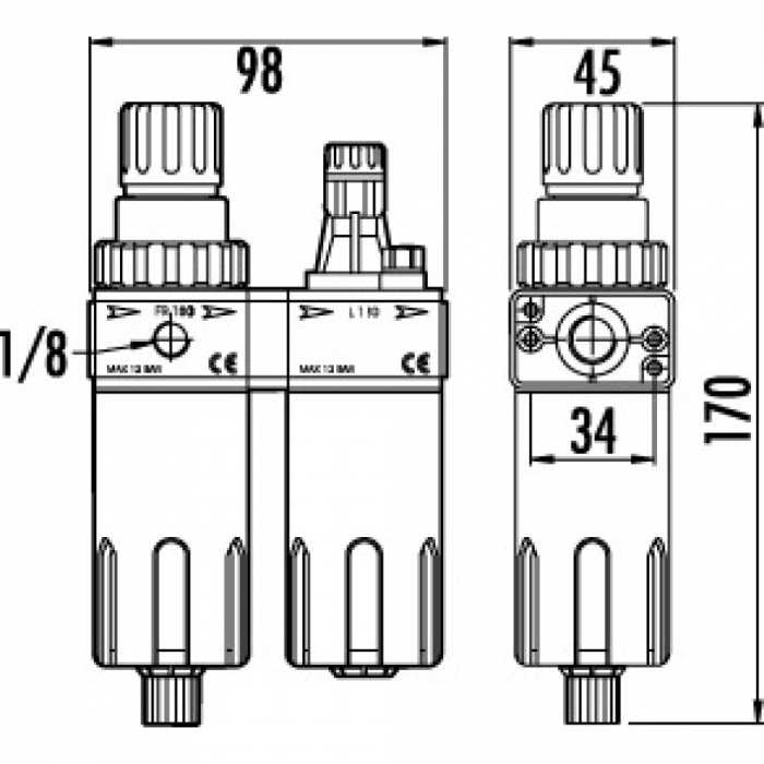 Unitate de tratare aer GAV FRL-180, 1/4" [2]