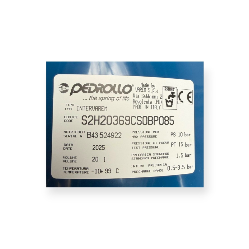 Vas de expansiune orizontal Pedrollo CL [3]