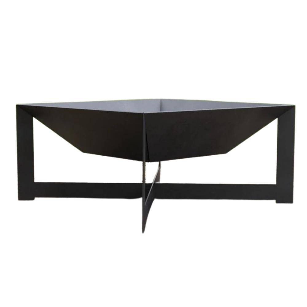 Vatra pentru terasa/gradina, Square Fire Pit KRO-1077, Otel, Negru, 600 x 600 x 300 mm, grosime 3 mm [5]