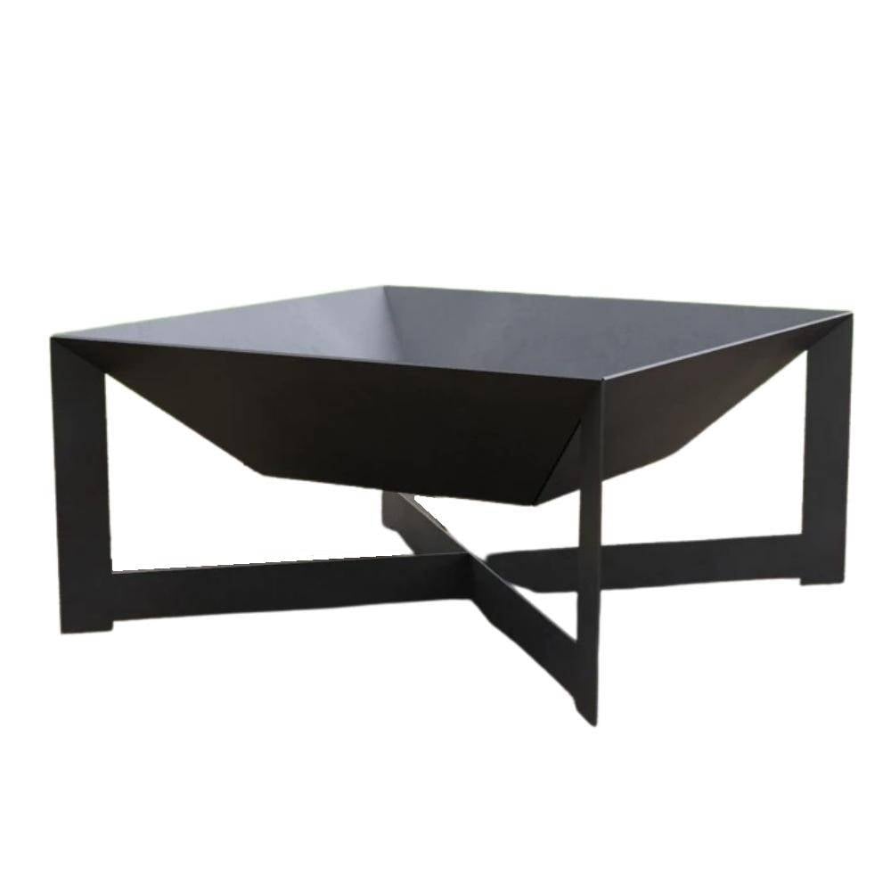 Vatra pentru terasa/gradina, Square Fire Pit KRO-1077, Otel, Negru, 600 x 600 x 300 mm, grosime 3 mm [6]