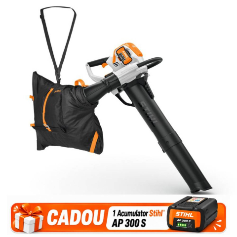 Campanie Utilaje Stihl + Acumulator AP cadou - Aspirator cu tocator frunze Stihl SHA 140, 36V, 910 mc/h, 55 L