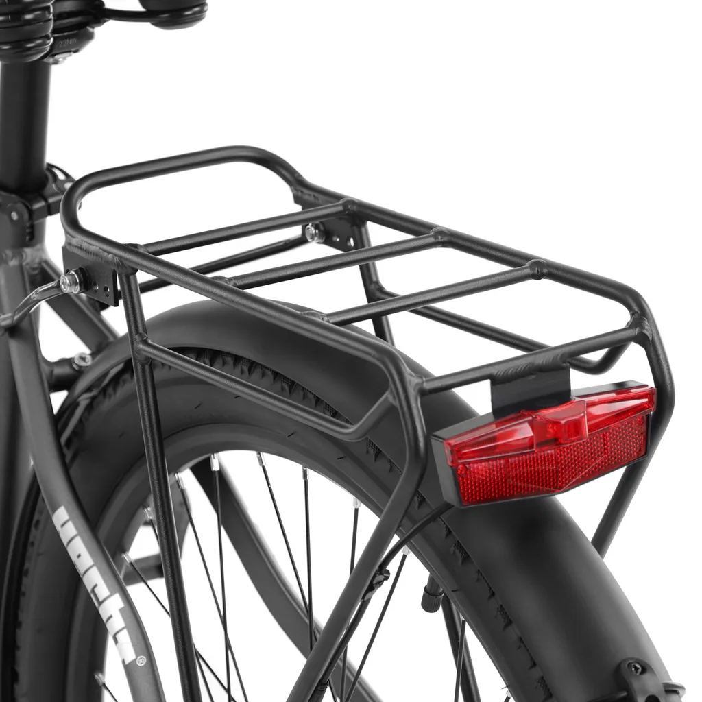 Bicicleta electrica HECHT LEONIS GREY, 250 W, 36V, 14.5Ah, 8 viteze, cadru aluminiu 700C 29", roti 28" KENDA, viteza maxima 25 km/h, autonomie 50 km [12]