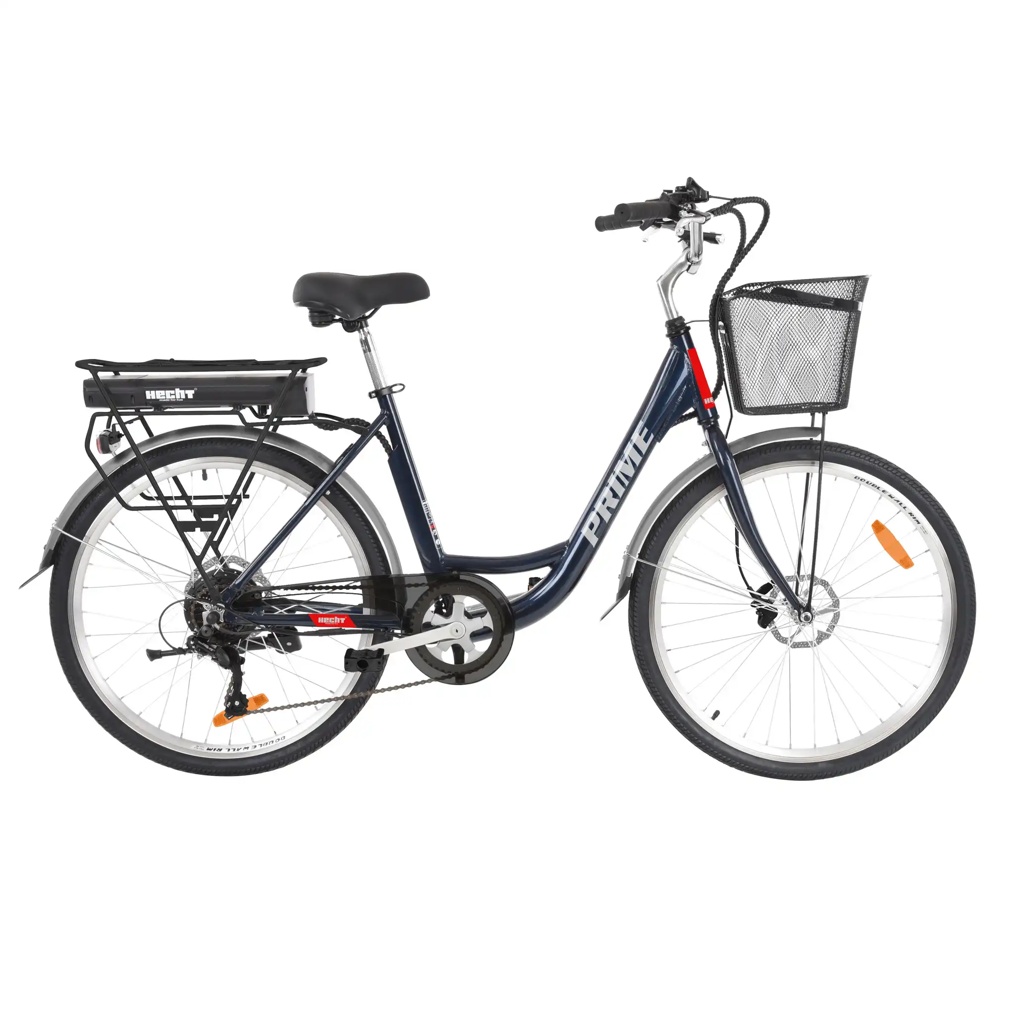Auto, Moto & Marine - Bicicleta electrica HECHT PRIME, 250 W, 36V, 11.6Ah, 7 viteze, cadru aluminiu 18", roti 26", autonomie 85 km