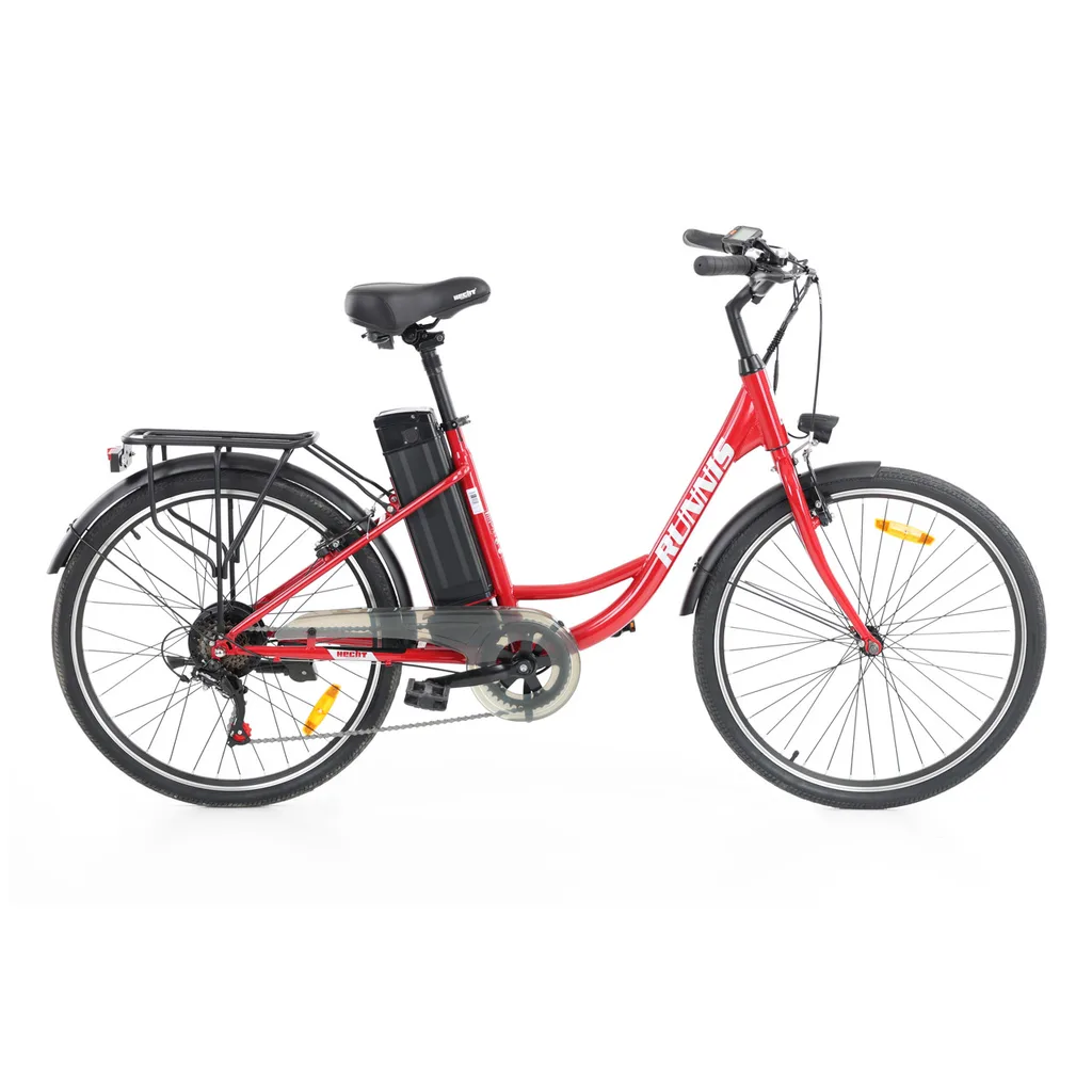 Biciclete electrice - Bicicleta electrica HECHT RUNNIS, 250 W, 36V, 10.4Ah, 6 viteze, cadru otel 26", roti 26", autonomie 40-50 km
