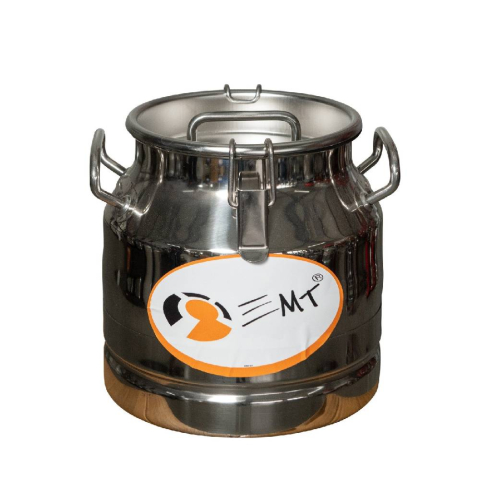 Bidon inox pentru transport lapte EMT 10 L, cu capac si clipsuri de prindere