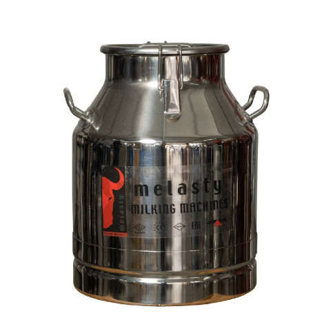 Bidon inox pentru transport lapte Melasty 25 L, cu capac si clipsuri de prindere