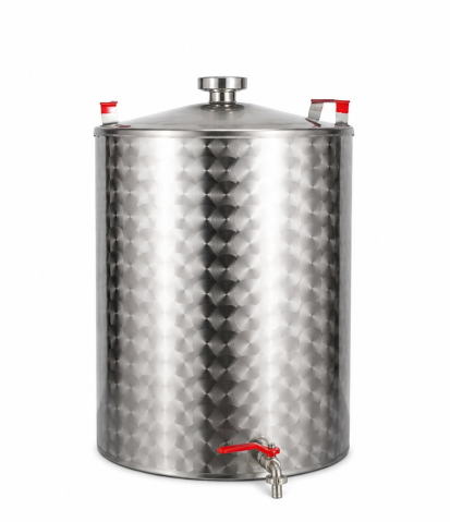 Vinificatie & Distilare - Butoi inox alimentar 64 L, fara picioare, robinet metalic 1/2"
