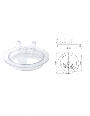 Capac plastic cu 2 iesiri pt. bidon mulgatori D.180 mm [1]