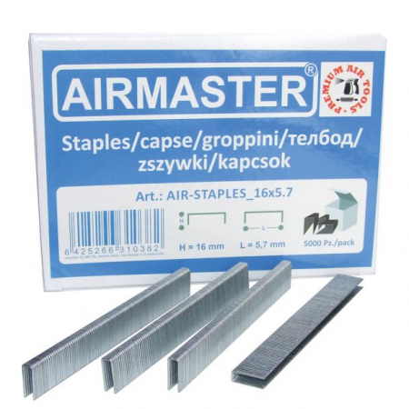 Scule pneumatice și accesorii - Capse pentru capsator pneumatic Airmaster, 16x5.7 mm, set 5000 buc