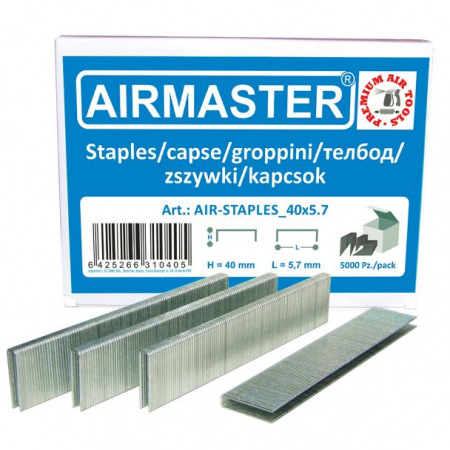 Scule pneumatice și accesorii - Capse pentru capsator pneumatic Airmaster, 40x5.7 mm, set 5000 buc