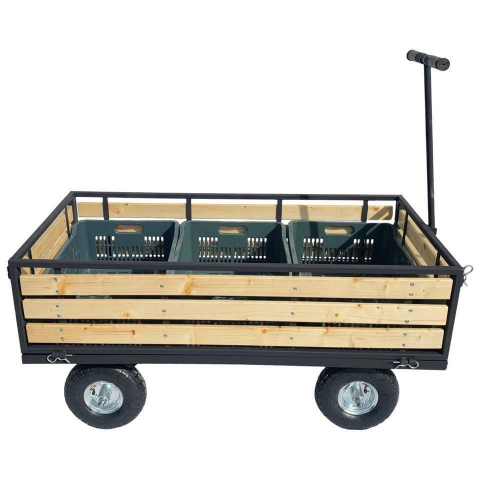 Roabe și cărucioare - Carucior de gradina VivaTechnix VMD-1012, roti gonflabile, 1380 x 650 x 600 mm, max. 300 kg