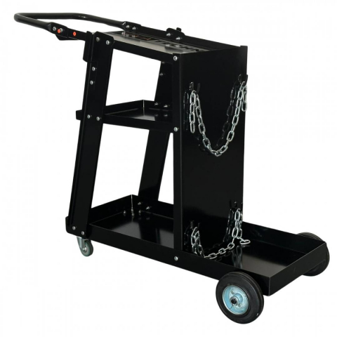 Accesorii sudura - Carucior pentru aparat de sudura si accesorii, VivaTechnix VMD-1080, Otel, roti cu rulmenti, max. 75 kg, 3 niveluri