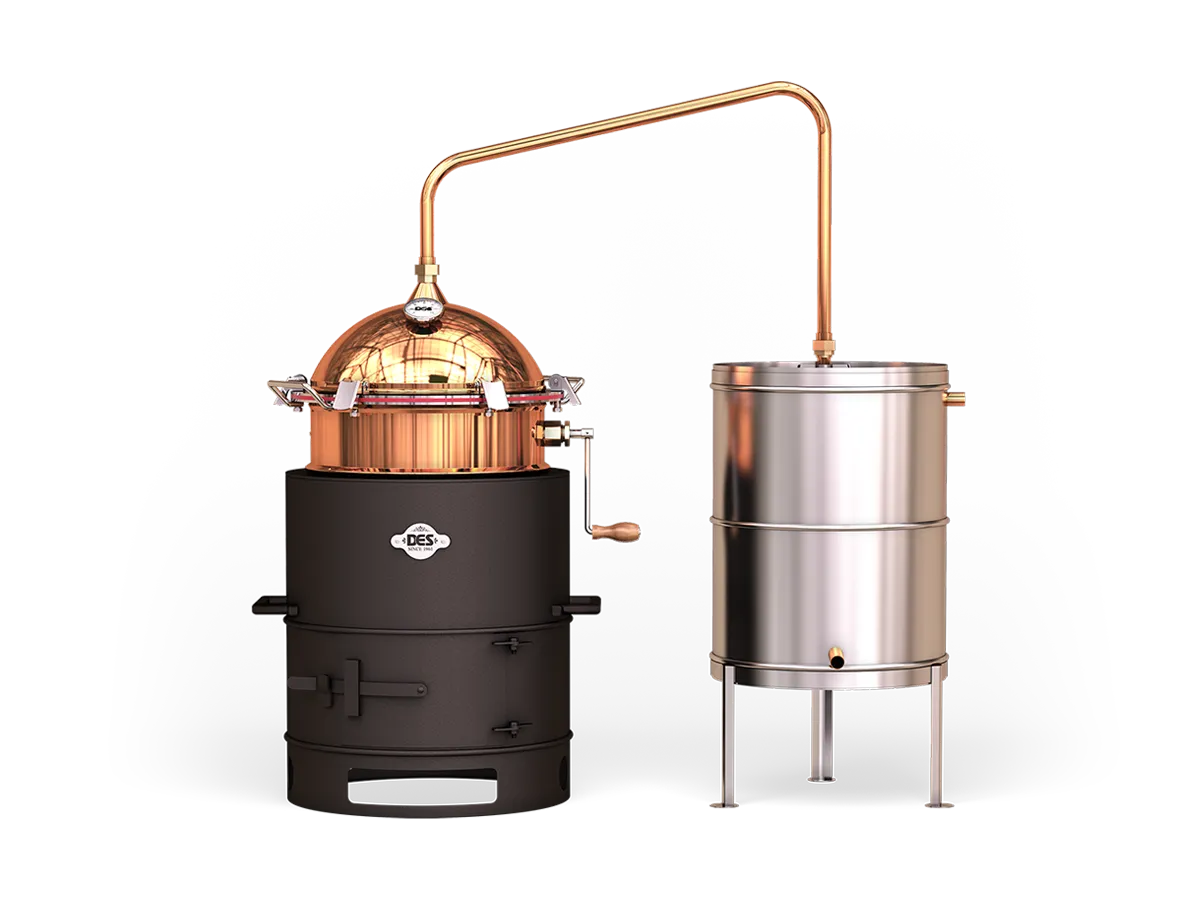 Cazane pentru tuica - Cazan pentru tuica, cu amestecator DES HOBBY 35 litri, focar pe combustibil solid