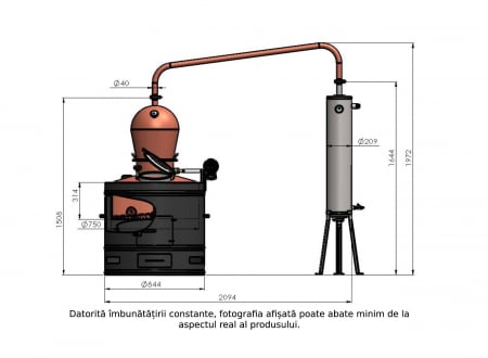Cazan pentru tuica, cu amestecator Des STABIL 160 litri [6]