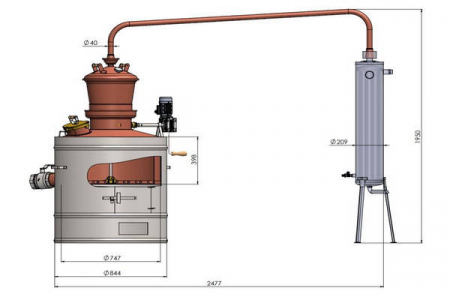 Cazan pentru tuica, cu amestecator si electromotor Des STABIL 200 litri [10]