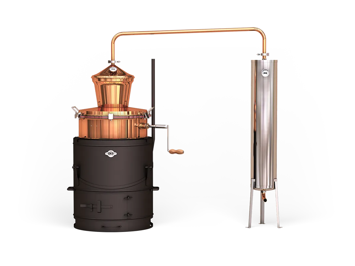 Cazane pentru tuica - Cazan pentru tuica DES BASCULANT 100 L cu racitor pe flux continuu 30 L