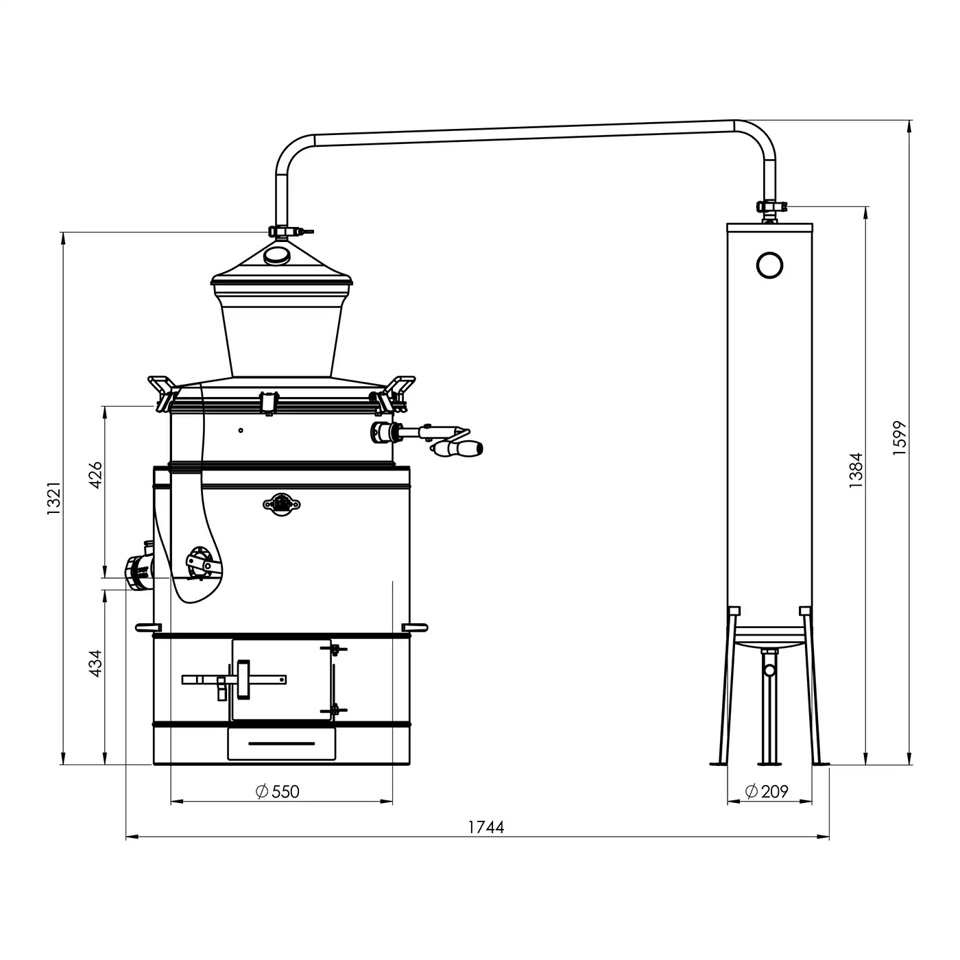 Cazan pentru tuica DES STABIL 100 L cu racitor cu flux continuu 30 L [5]