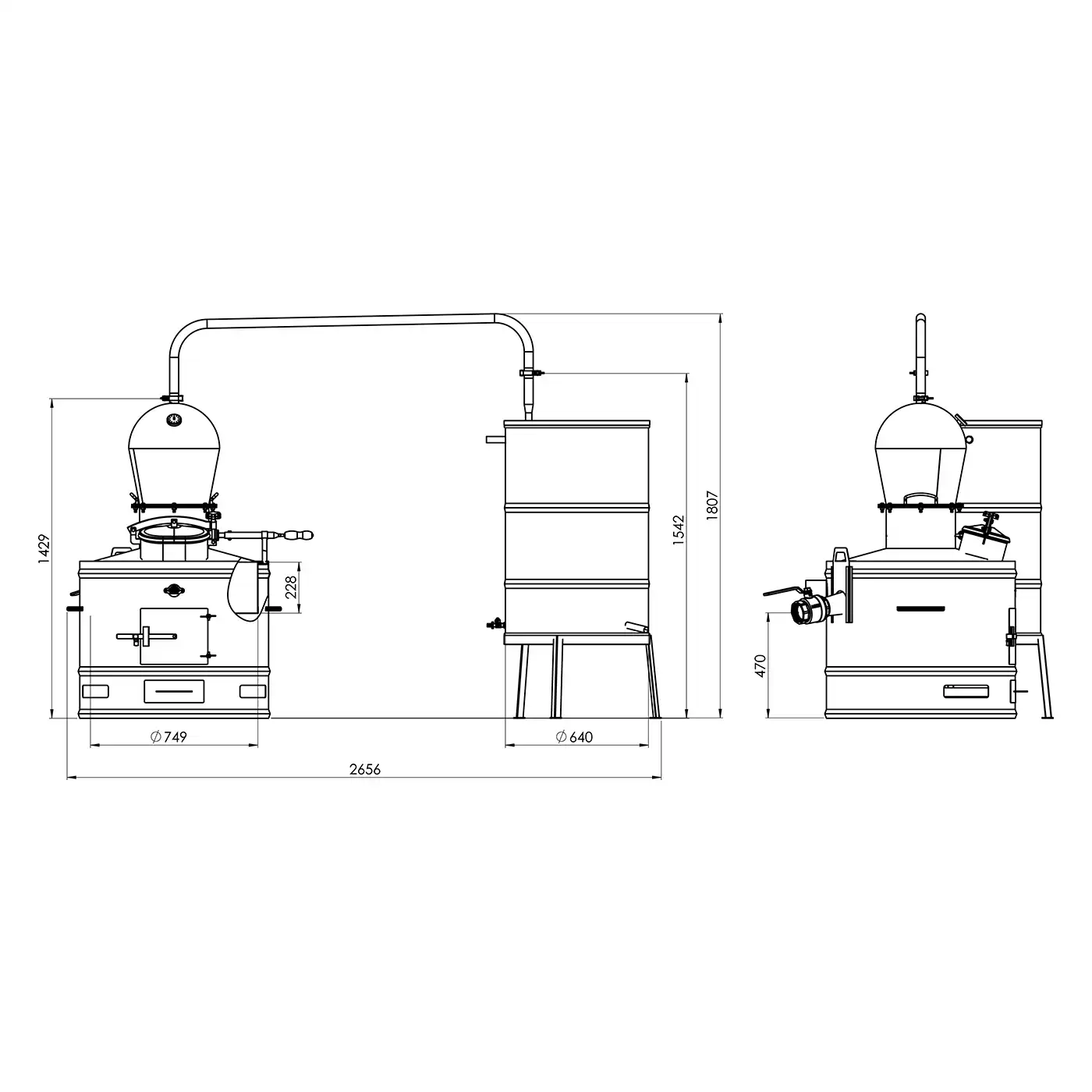 Cazan pentru tuica DES STABIL 120 L cu racitor clasic 300/5 [5]