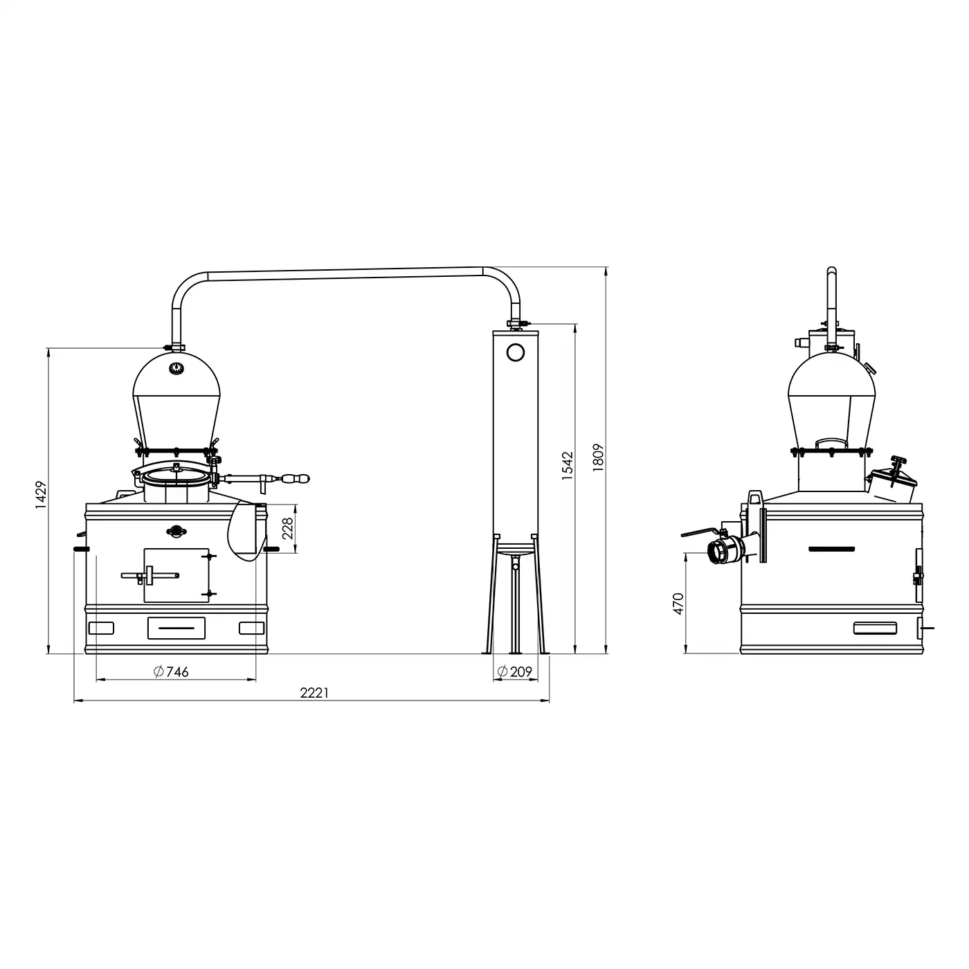 Cazan pentru tuica DES STABIL 120 L cu racitor cu flux continuu 30 L [7]