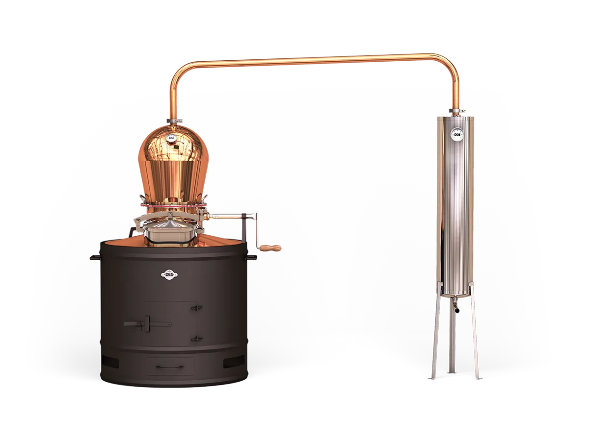 Cazane Stabile - Cazan pentru tuica DES STABIL 160 L cu racitor cu flux continuu 30 L