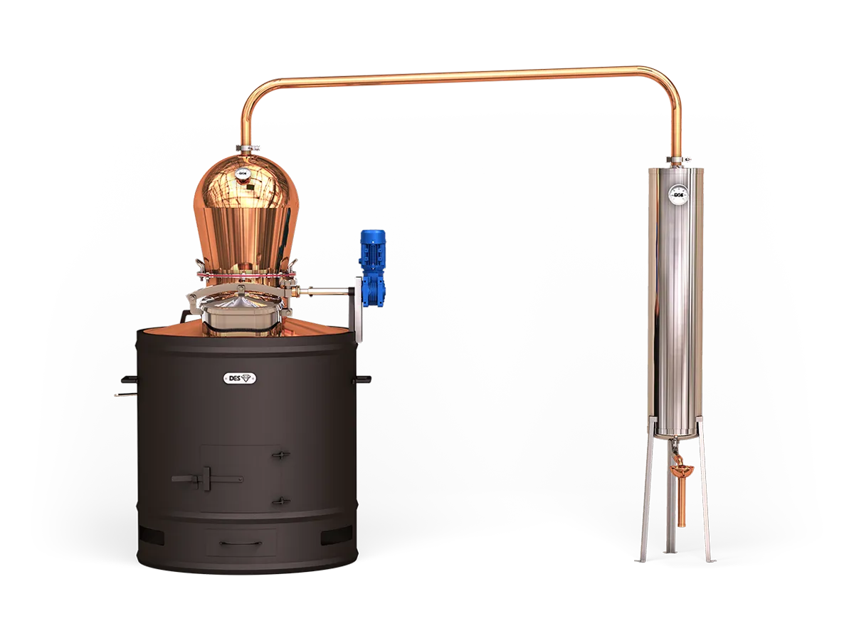 Cazane Stabile - Cazan pentru tuica DES STABIL 200 L cu racitor cu flux continuu 30 L EM