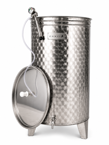 Vinificatie & Distilare - Cisterna inox cu capac flotant pneumatic CLASIC, 300 L + picioare