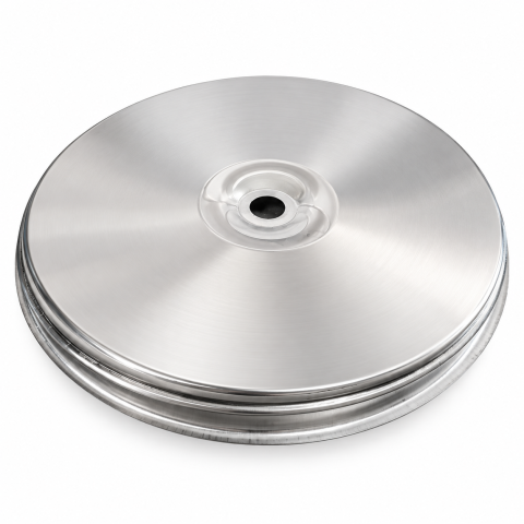 Cisterna inox cu capac flotant pneumatic, fund conic, picioare sudate si 2 robineti PREMIUM, 1650 L [3]