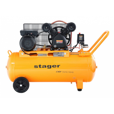 Compresor de aer Stager Air 32C100, 2.2 kW, 3 CP, 10 bar, 324 L/min, 100 litri [1]