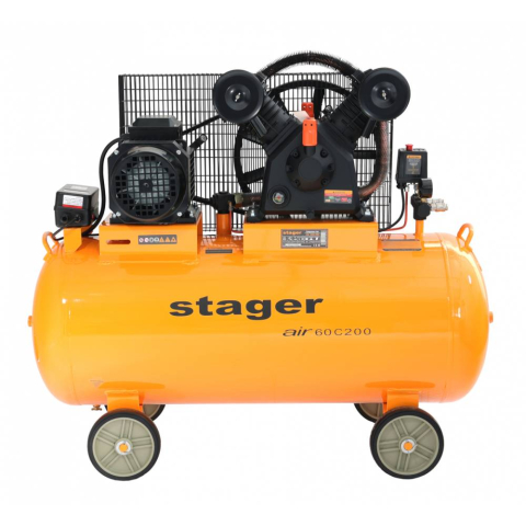 Compresoare - Compresor de aer Stager Air 60C200, 4 kW, 5.5 CP, 10 bar, 600 L/min, 200 litri
