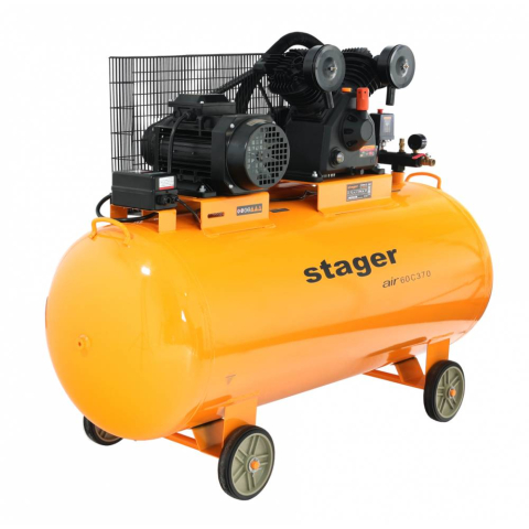 Compresor de aer Stager Air 60C370, 4 kW, 5.5 CP, 10 bar, 600 L/min, 370 litri [2]