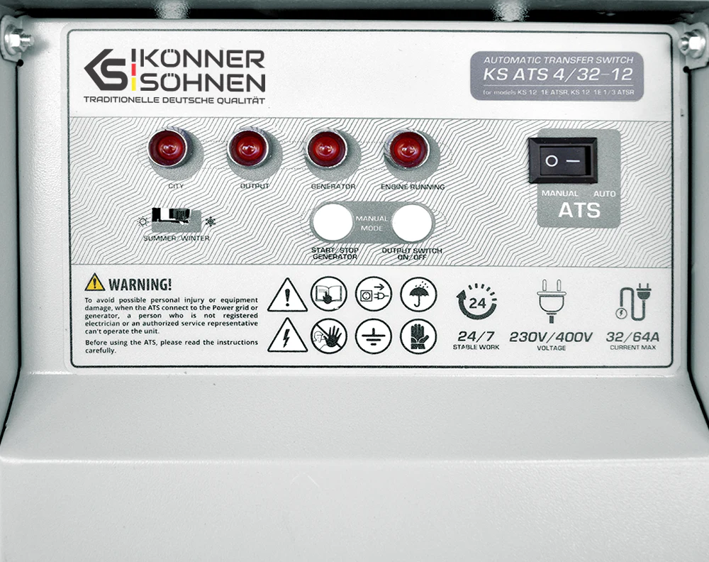 Comutator de transfer automat Konner & Sohnen KS ATS 4/32-12, 64A (230V) / 32A (400V) [6]