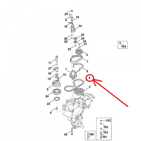 Curea mers inapoi Stihl HB 445, HB 585, HB 685 [1]