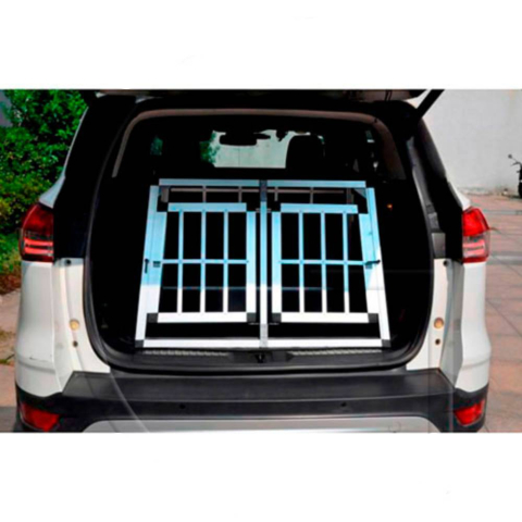 Accesorii auto diverse - Cusca din aluminiu cu 2 usi, pentru animale de companie Red Mountain