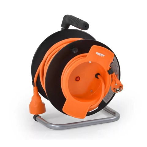 Prize & Prelungitoare - Derulator cablu electric HECHT 121153, 1 priza, 20 m, 3 x 1.5 mmp
