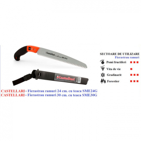 Fierastrau de ramuri cu teaca Castellari SME 24G, lungime 24 cm [2]