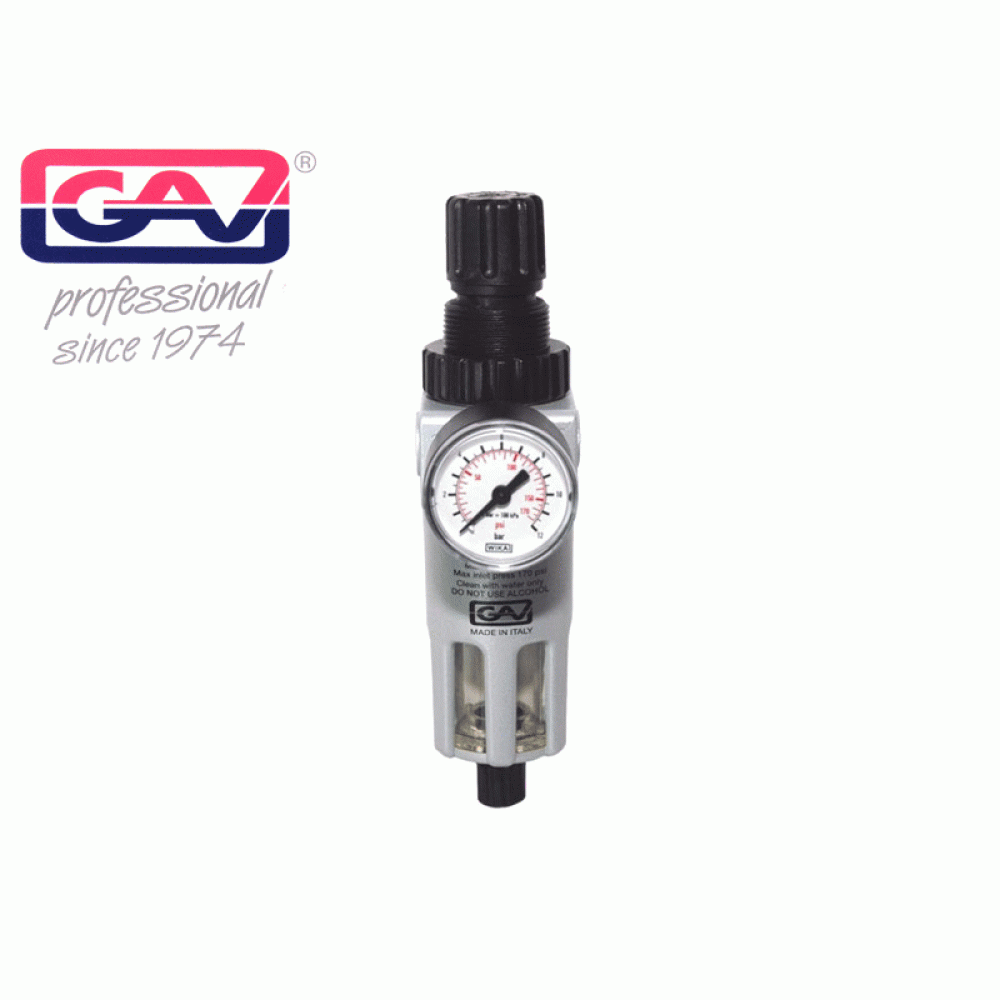 Compresoare - Filtru condens cu regulator de presiune si manometru GAV FR-180, 1/4"