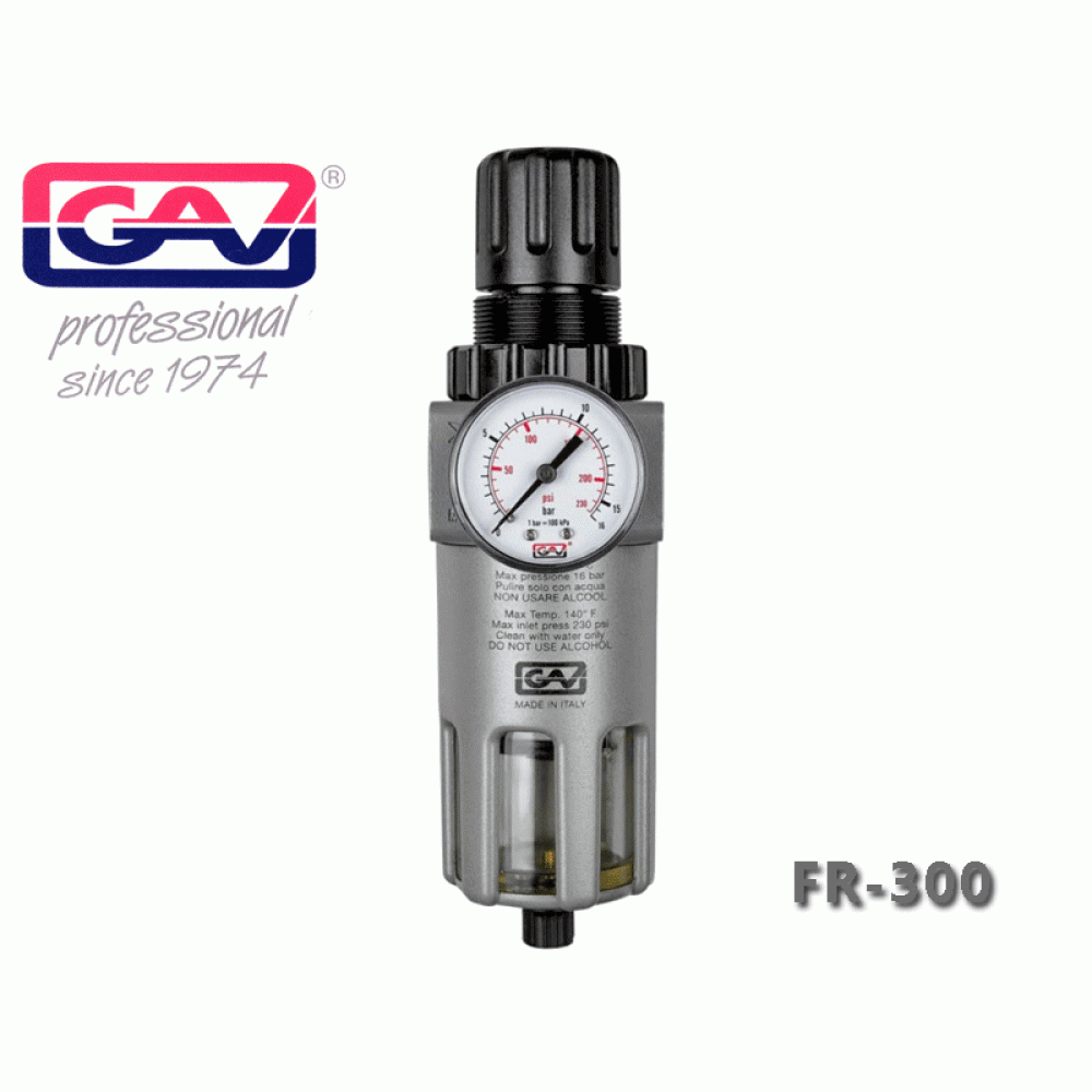 Compresoare - Filtru condens cu regulator de presiune si manometru GAV FR-300, 1"