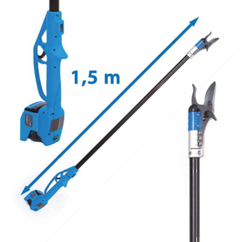 Casa si Gradina - Foarfeca cu tija fixa 1.5 m si acumulator, Archer A9728-15, 18V, 2 x 4Ah, Ø max. 40 mm